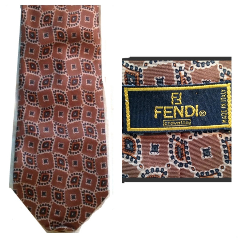 FENDI hand made silk necktie made in ITALY